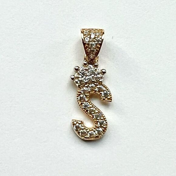 14k Real Gold Initial "S" Pendant/Charm- Gold Letter "S" Pendant for Him/Her - Picture 3 of 5